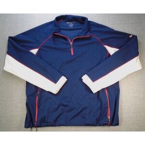 Bobby Jones Golf Pullover Jacket X-H20 Mens XL 1/4 Zip Navy Waist Drawstring